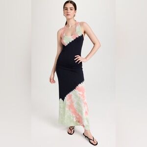 Young Fabulous & Broke Tie-Dye Maxi Dress - Black, Pink, Green